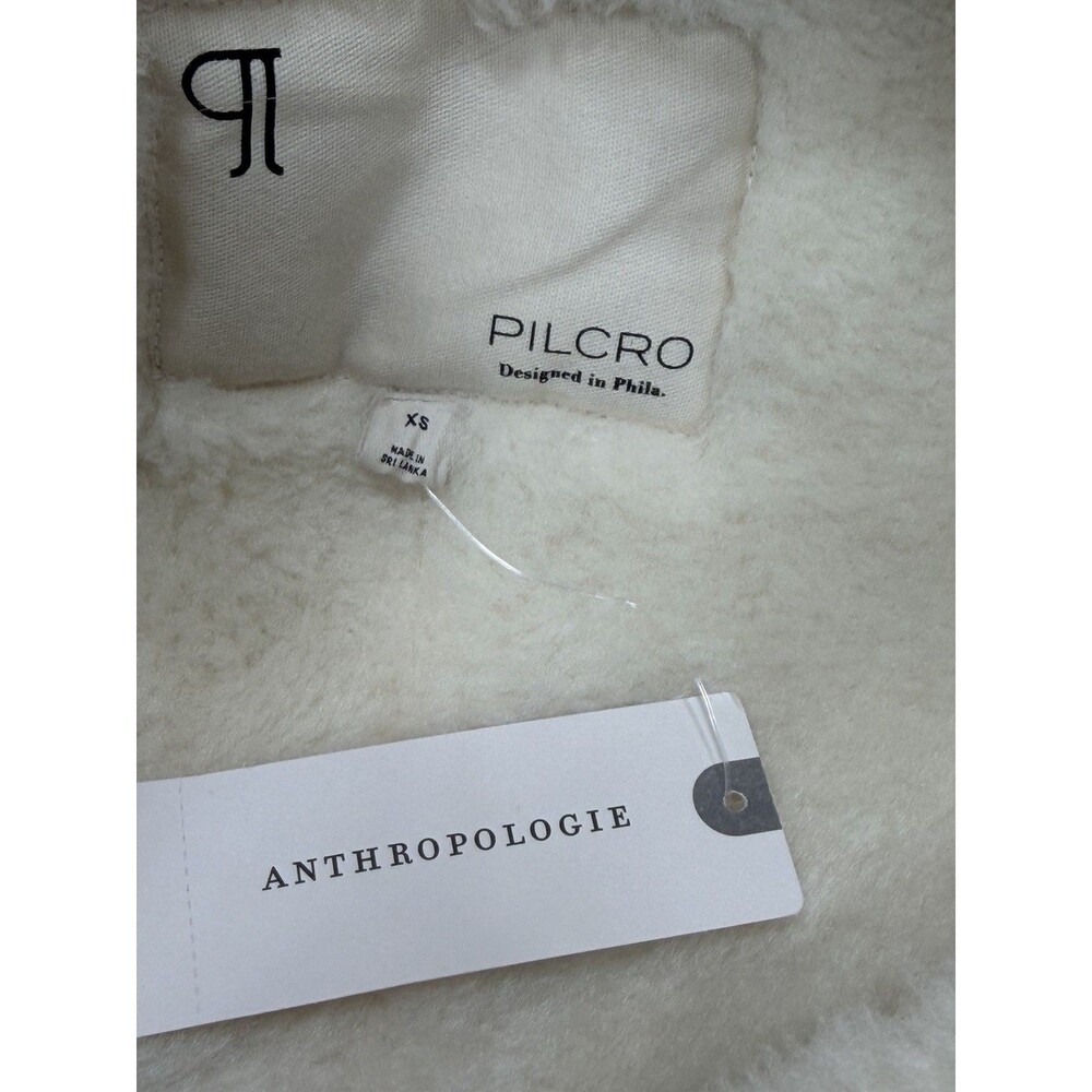 Anthropologie Pilcro Jacket Fleece Lined Lady Light Gray Cozy Preppy Size XS NWT - Picture 12 of 12
